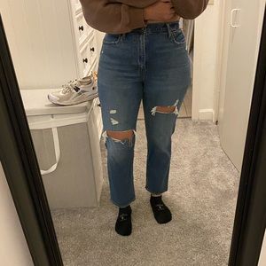 Abercrombie Curve Love Ankle Straight Ultra High Rise Jeans